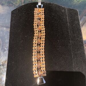 Vintage amber glass bracelet